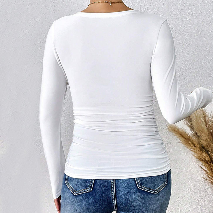 Kvinnors långärmad bodysuit med djup V-hals och figurskapande design Mirla-Eva Jonsson