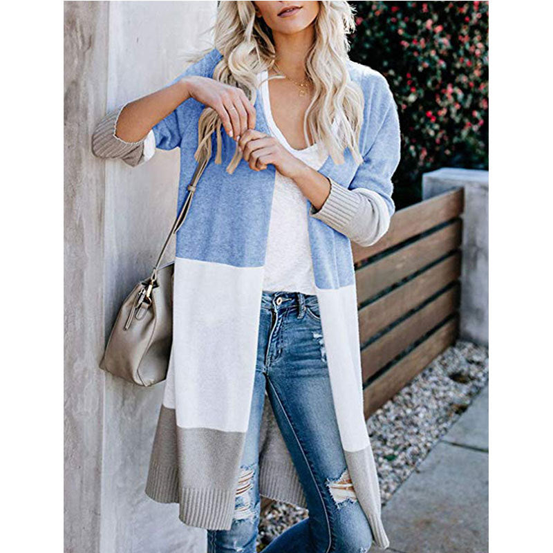 Kvinnors långärmad cardigan i modern färgblockdesign Mirla-Eva Jonsson