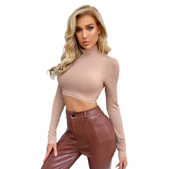 Kvinnors långärmad crop top med spännande ryggutskärning och elegant snörning Mirla-Eva Jonsson