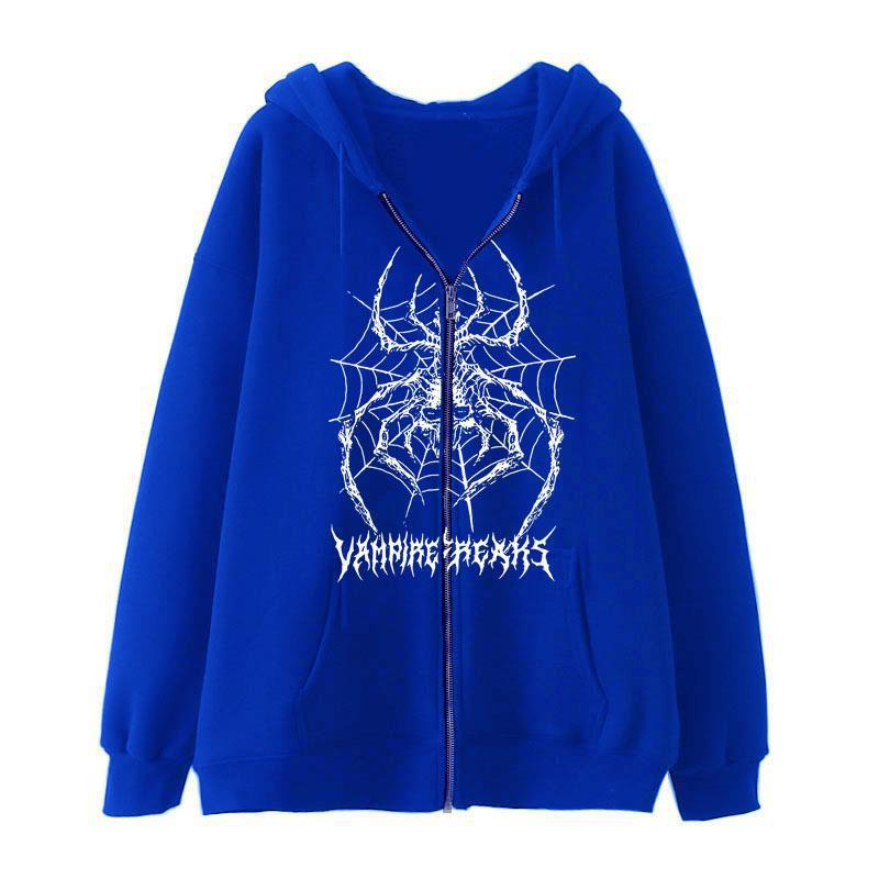 Kvinnors långärmad hoodiejacka med detaljerat spidermotiv Mirla-Eva Jonsson