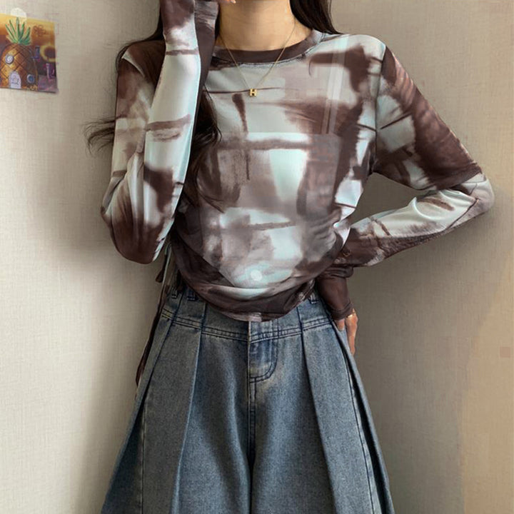 Kvinnors långärmad skjorta med modern gradient drape-Eva Jonsson