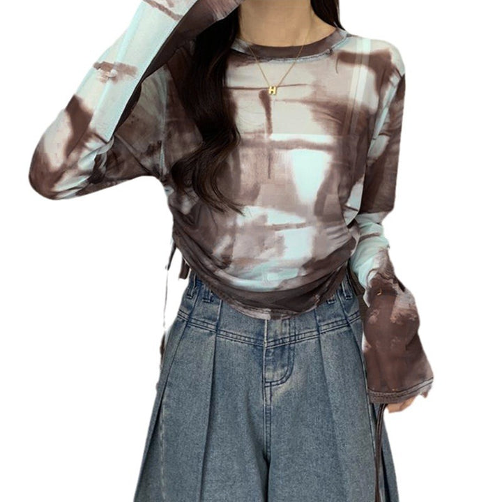 Kvinnors långärmad skjorta med modern gradient drape-Eva Jonsson