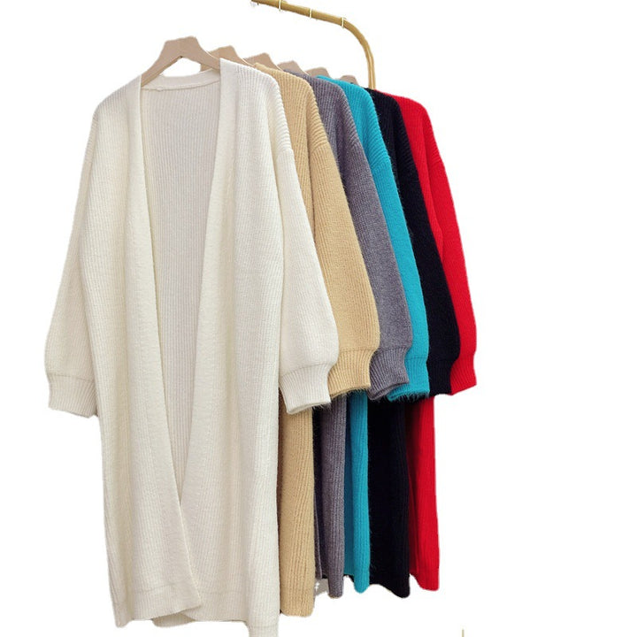 Kvinnors långärmad stickad cardigan med mjukt och voluminöst material Mirla-Eva Jonsson