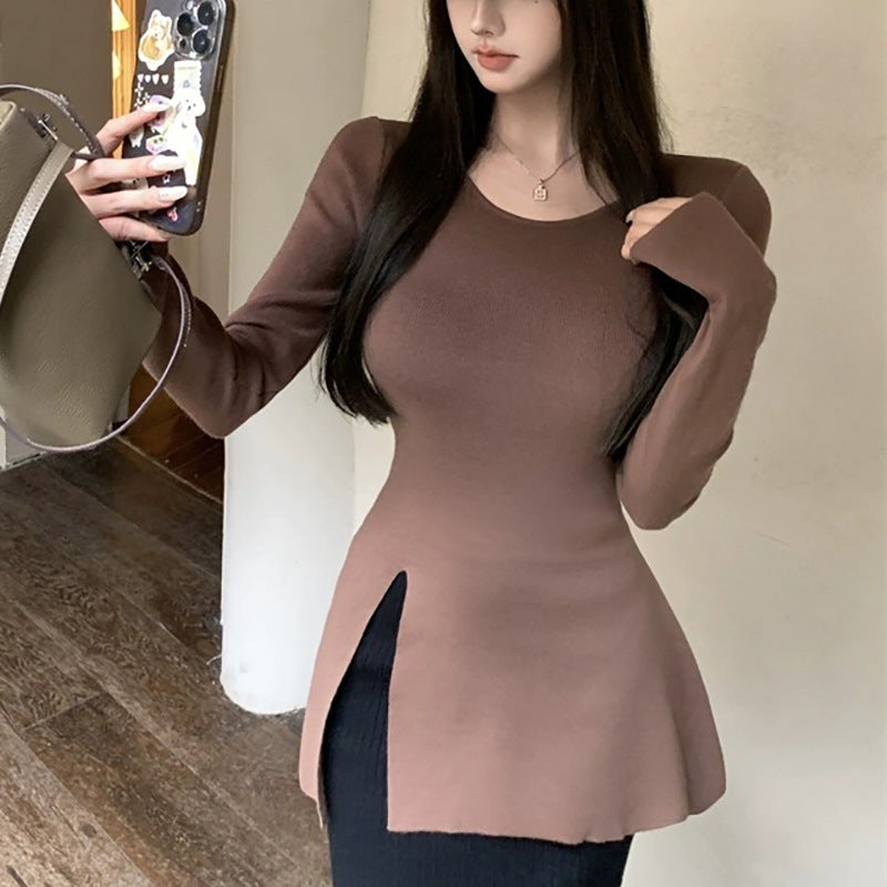Kvinnors långärmad topp med asymmetrisk skärning och elegant detalj-Eva Jonsson