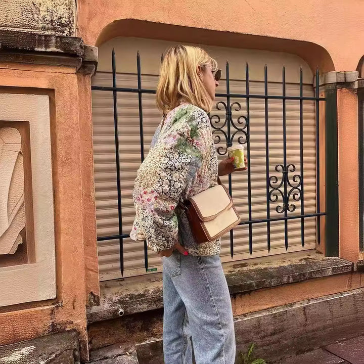 Kvinnors lapptäcke quiltad jacka med praktiska fickor Mirla-Eva Jonsson