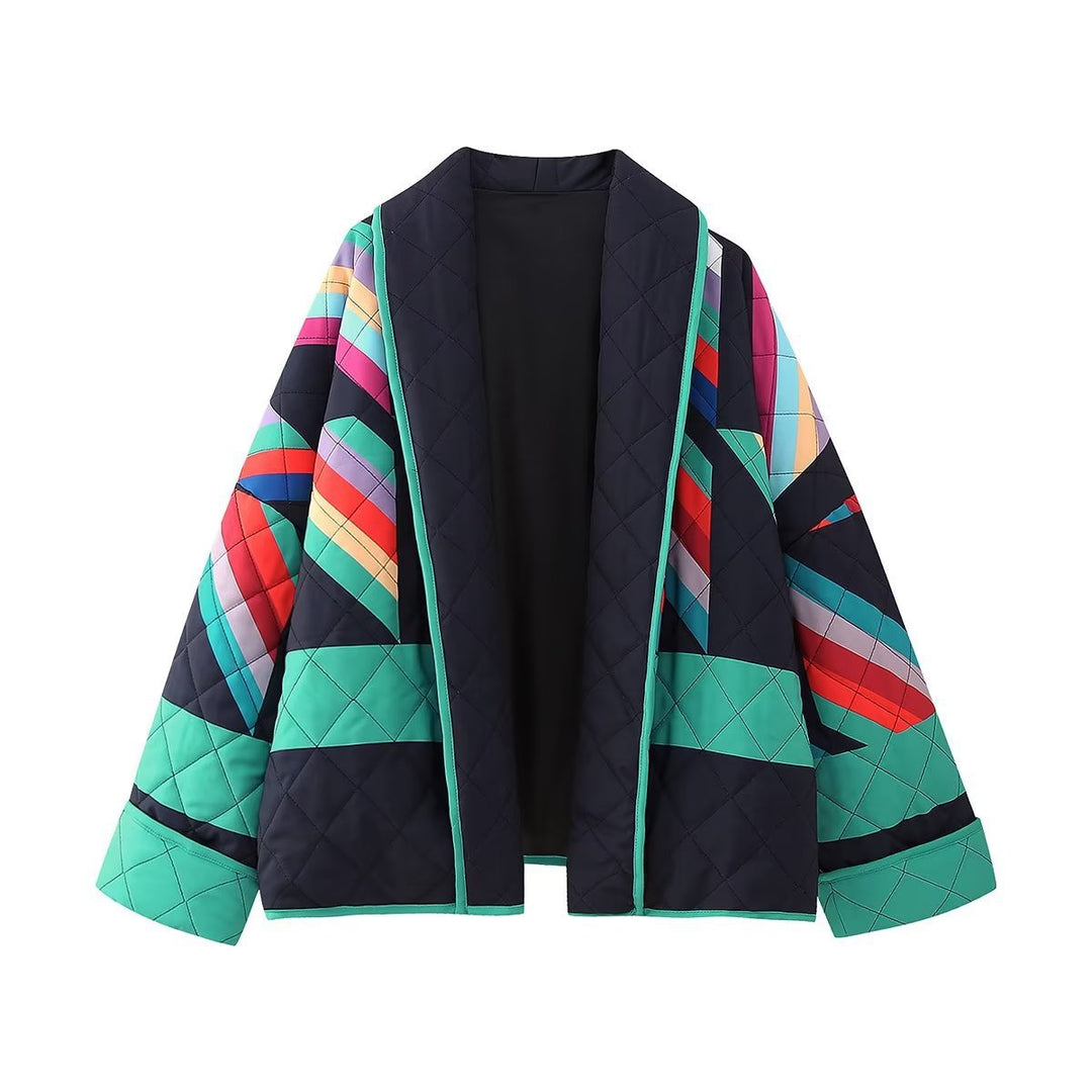 Kvinnors lätta quiltade färgjacka i modern design med stora fickor Mirla-Eva Jonsson