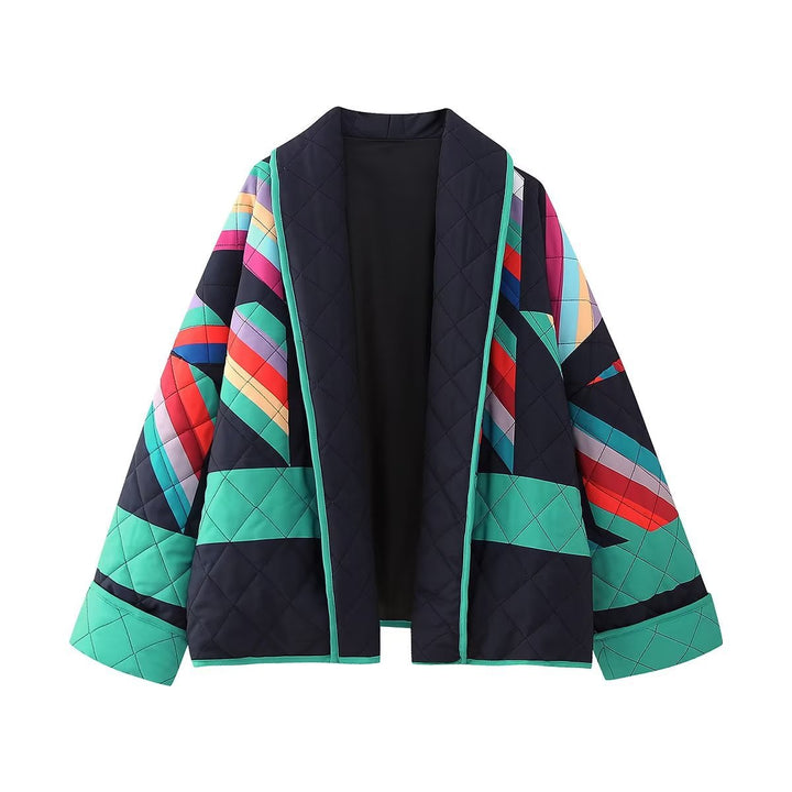 Kvinnors lätta quiltade färgjacka i modern design med stora fickor Mirla-Eva Jonsson