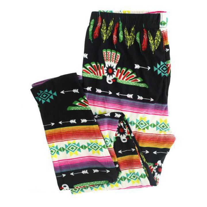 Kvinnors leggings med färgglad etnisk mönster och elastisk midja Mirla-Eva Jonsson
