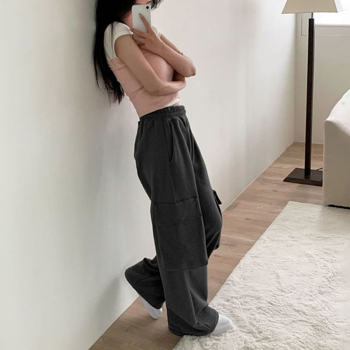 Kvinnors lösa casual byxor med stora fickor Mirla-Eva Jonsson