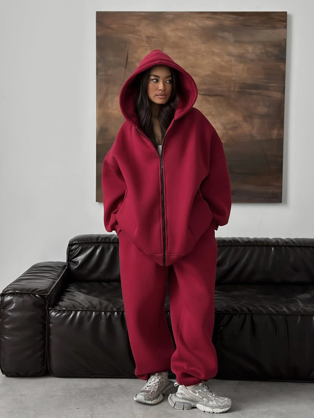 Kvinnors lösa hoodie och joggerkombination Mirla-Eva Jonsson