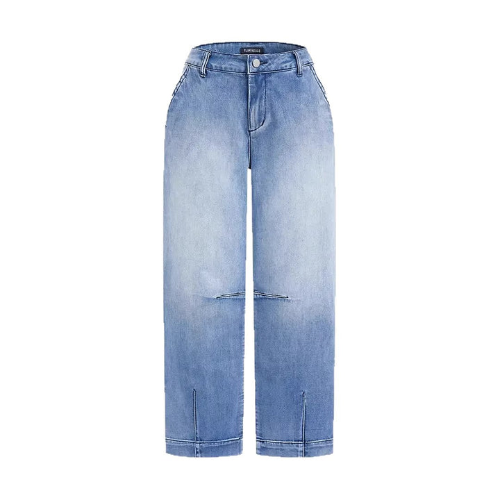 Kvinnors lösa jeans med stilren cropped passform och hög midja-Eva Jonsson