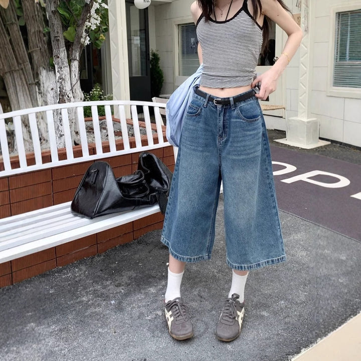 Kvinnors löst sittande jeans culottes Mirla-Eva Jonsson
