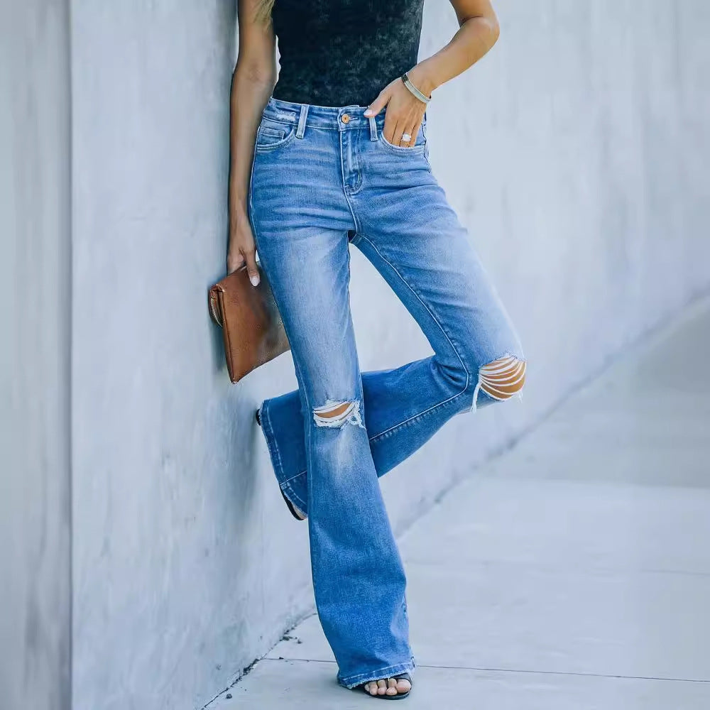 Kvinnors löst sittande jeans med förstörda detaljer Mirla-Eva Jonsson