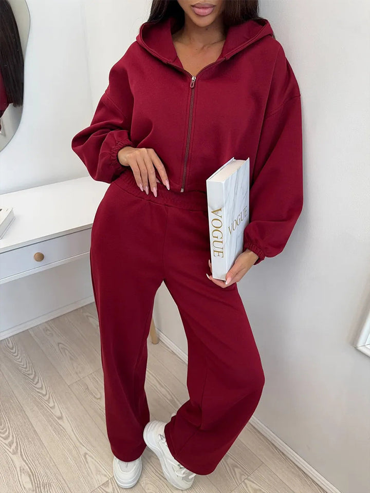 Kvinnors loungewear-dräkt med lös passform och huva Mirla-Eva Jonsson