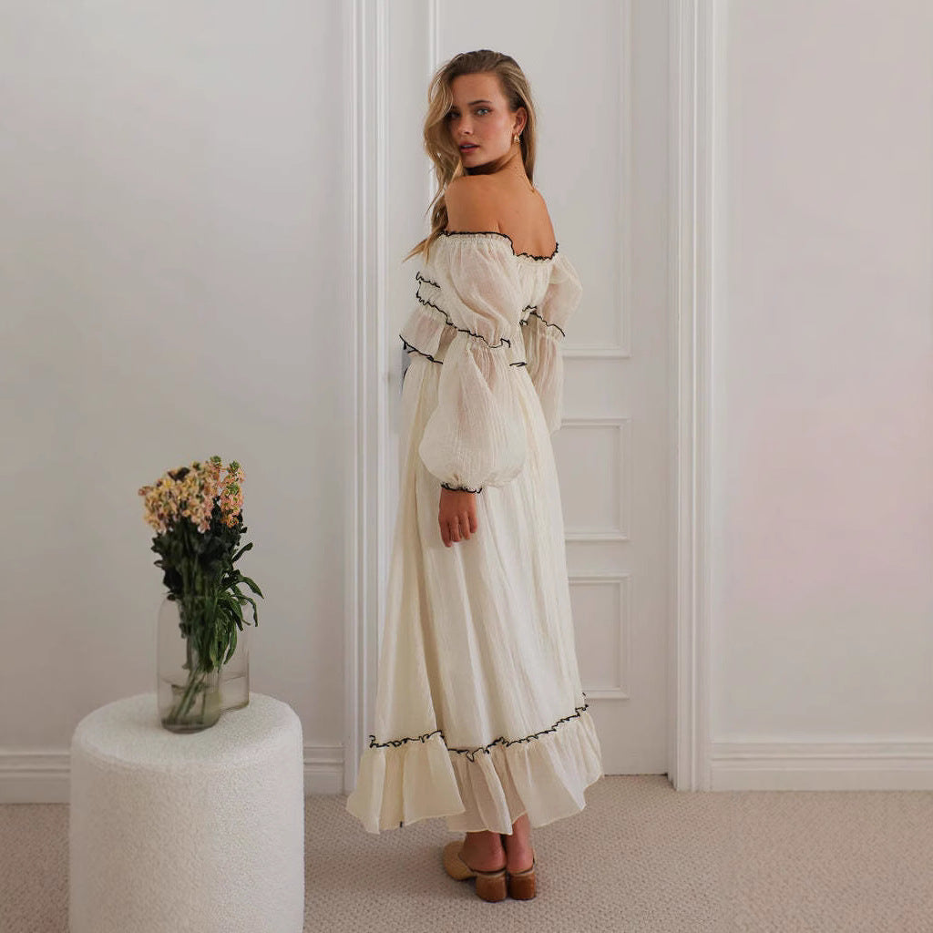 Kvinnors luftiga crop top med volanger och knytbälte Mirla-Eva Jonsson