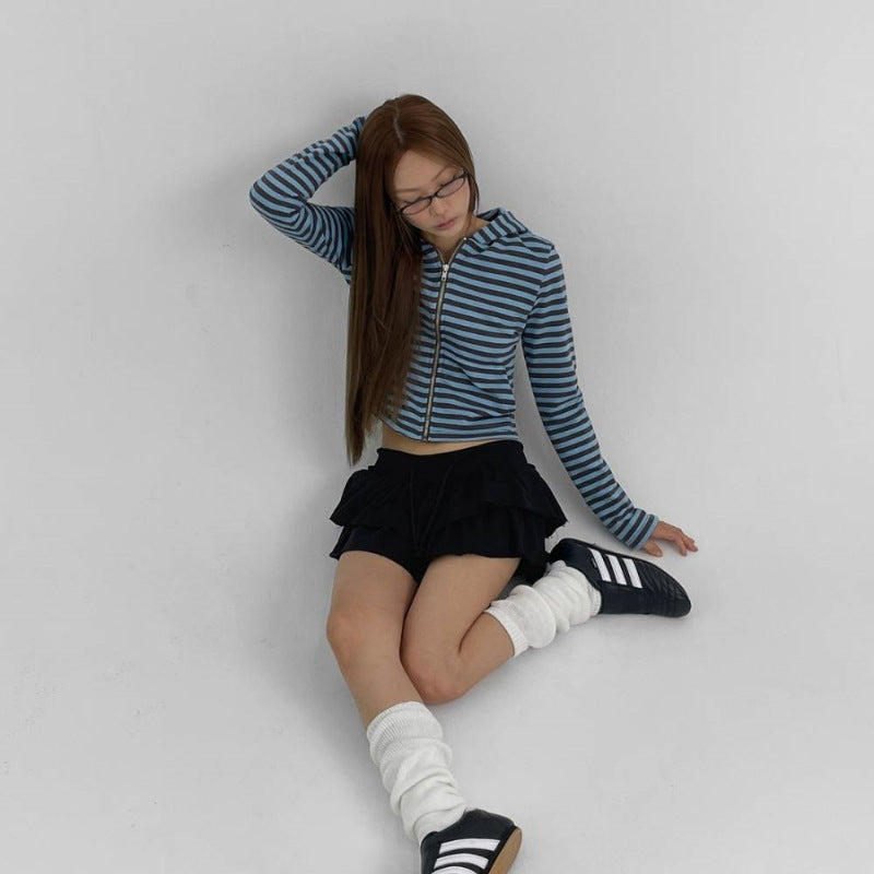 Kvinnors luftiga korta zip-up sweatshirt Mirla-Eva Jonsson