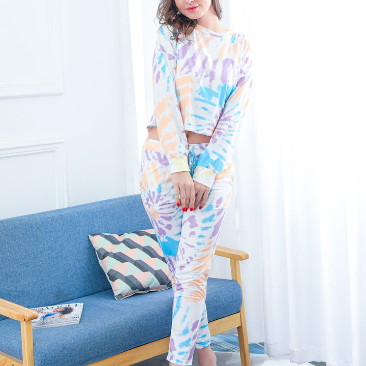 Kvinnors luftiga lounge-set med avslappnad tie-dye-mönster-Eva Jonsson