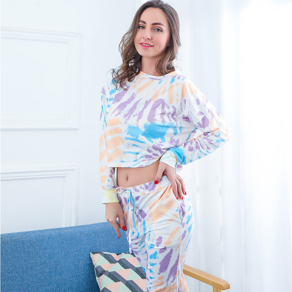Kvinnors luftiga lounge-set med avslappnad tie-dye-mönster-Eva Jonsson