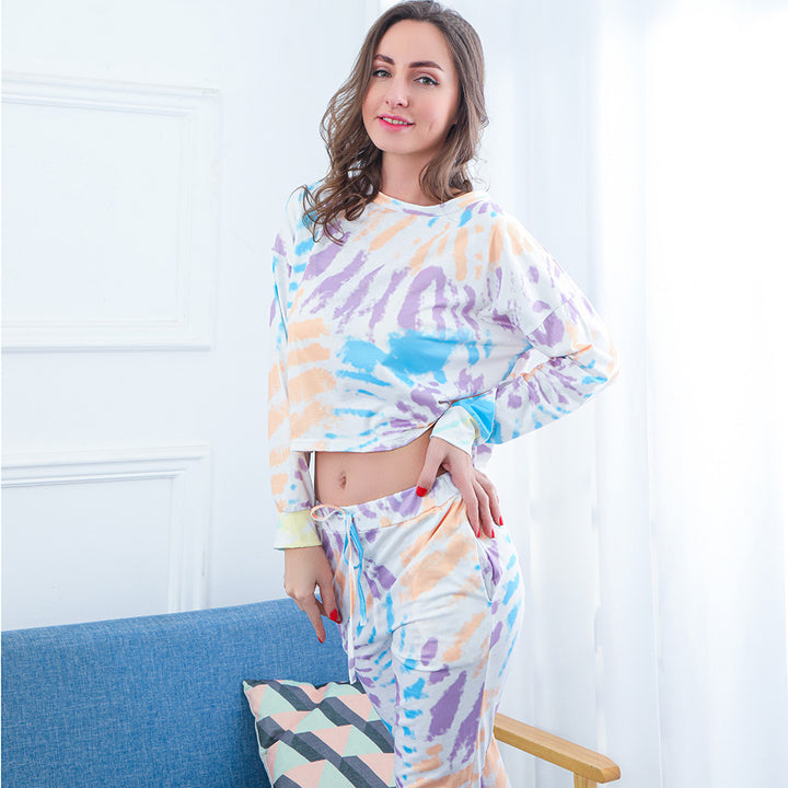Kvinnors luftiga lounge-set med avslappnad tie-dye-mönster-Eva Jonsson