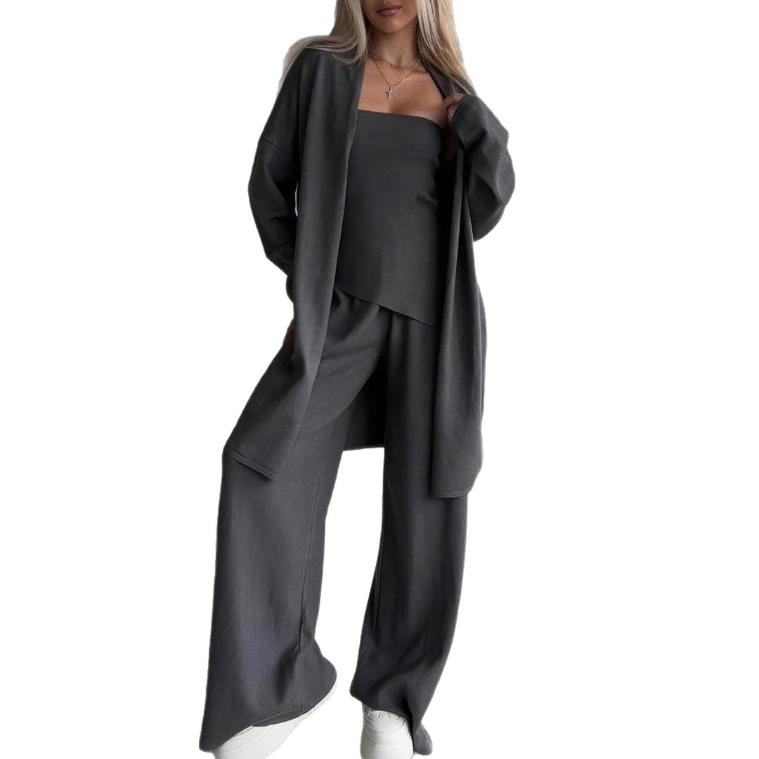 Kvinnors lyxiga lounge-set med ärmlös topp och bred cardigan Mirla-Eva Jonsson