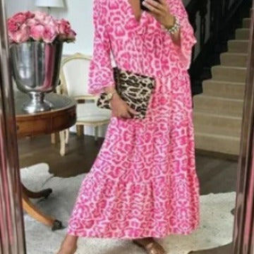 Kvinnors maxiklänning i elegant leopardtryck Mirla-Eva Jonsson