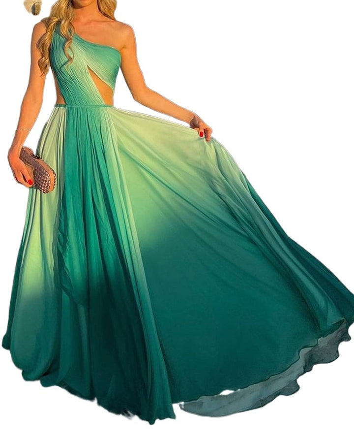 Kvinnors maxiklänning med asymmetrisk rem och elegant snitt-Eva Jonsson
