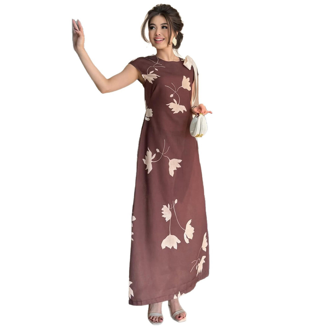 Kvinnors maxiklänning med blommönster-Eva Jonsson