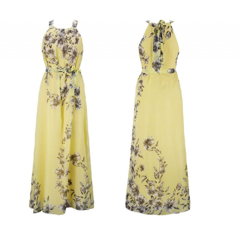 Kvinnors maxiklänning med blommönster och off-the-shoulder hals Mirla-Eva Jonsson