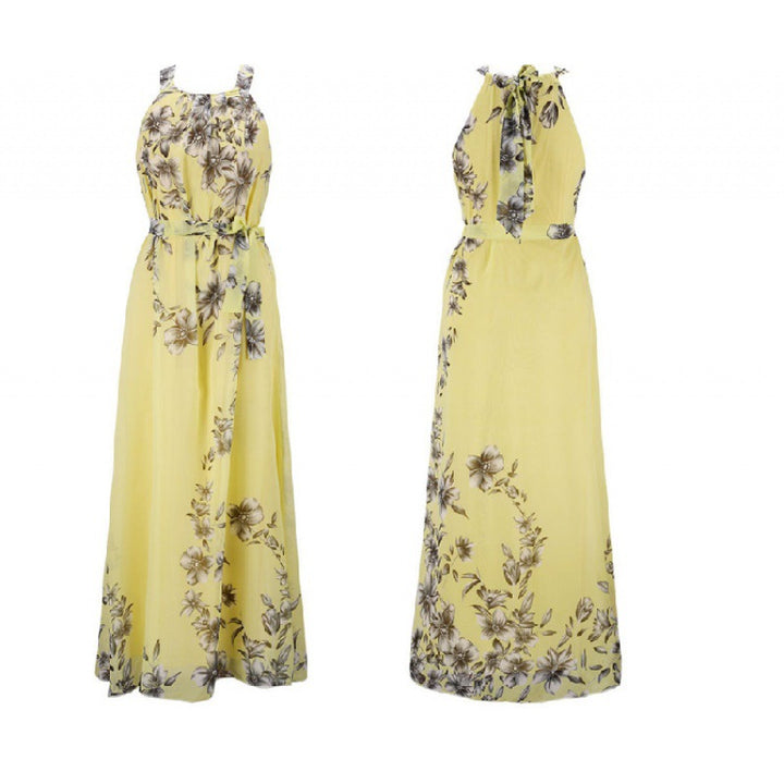 Kvinnors maxiklänning med blommönster och off-the-shoulder hals Mirla-Eva Jonsson
