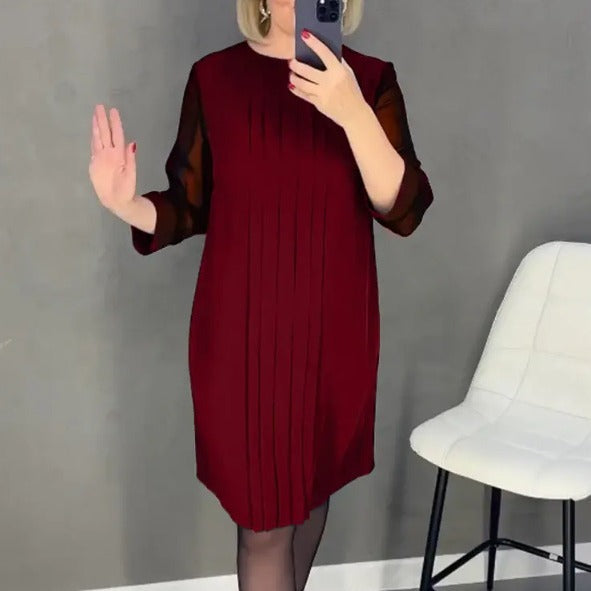 Kvinnors maxiklänning med elegant drapering och transparenta ärmar Mirla-Eva Jonsson