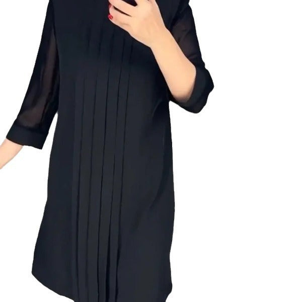 Kvinnors maxiklänning med elegant drapering och transparenta ärmar Mirla-Eva Jonsson