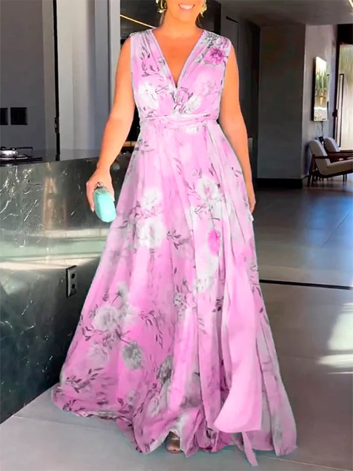 Kvinnors maxiklänning med flödande snitt och eleganta volangdetaljer-Eva Jonsson