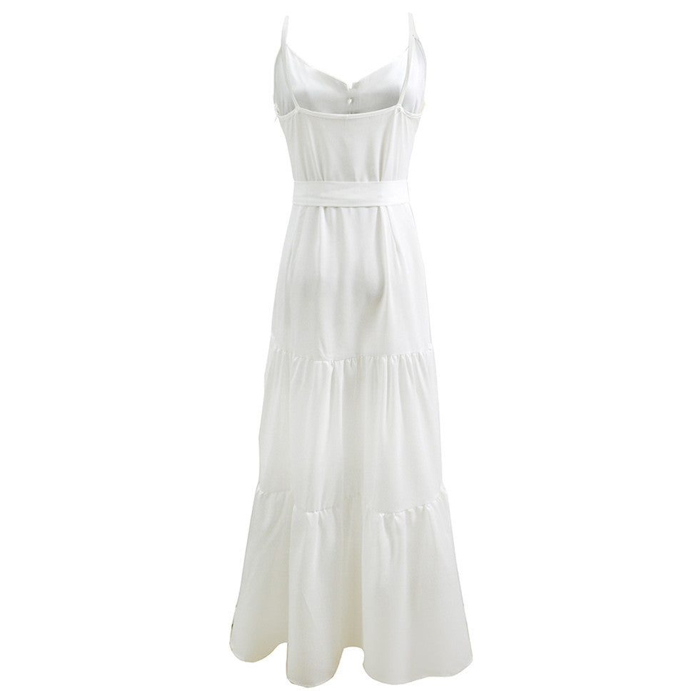 Kvinnors maxiklänning med knäppt front och flytande kjol Mirla-Eva Jonsson