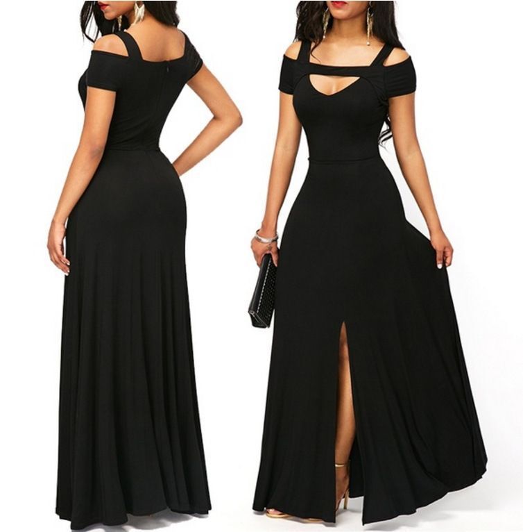 Kvinnors maxiklänning med off-shoulder-design och elegant slits Mirla-Eva Jonsson