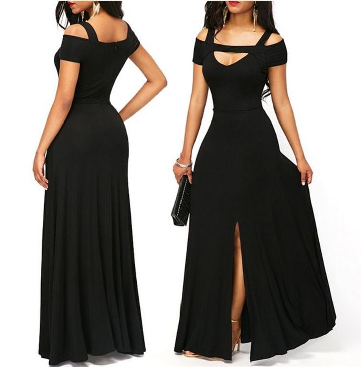 Kvinnors maxiklänning med off-shoulder-design och elegant slits Mirla-Eva Jonsson