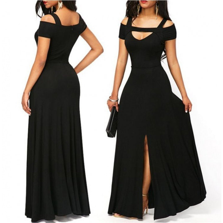 Kvinnors maxiklänning med off-shoulder-design och elegant slits Mirla-Eva Jonsson