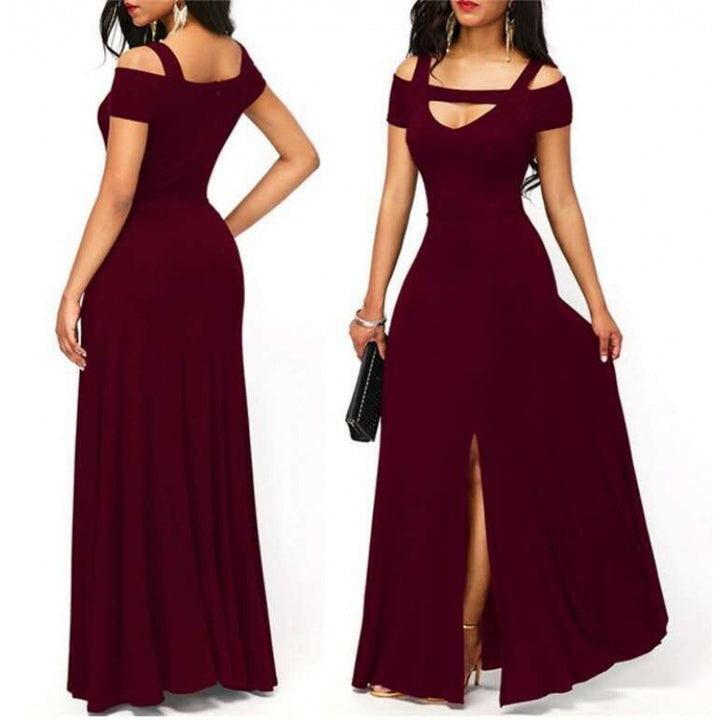 Kvinnors maxiklänning med off-shoulder-design och elegant slits Mirla-Eva Jonsson