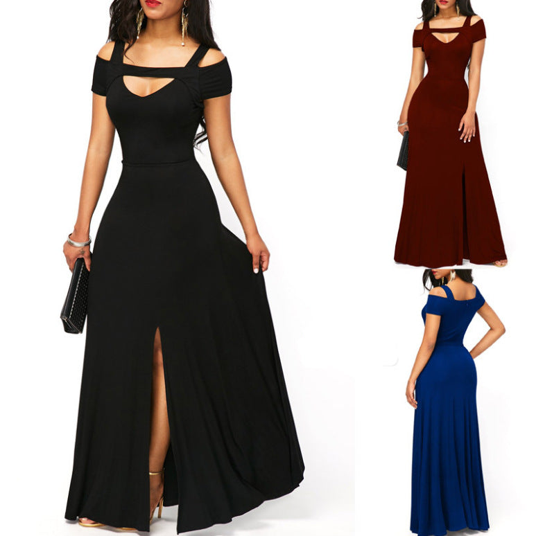 Kvinnors maxiklänning med off-shoulder-design och elegant slits Mirla-Eva Jonsson