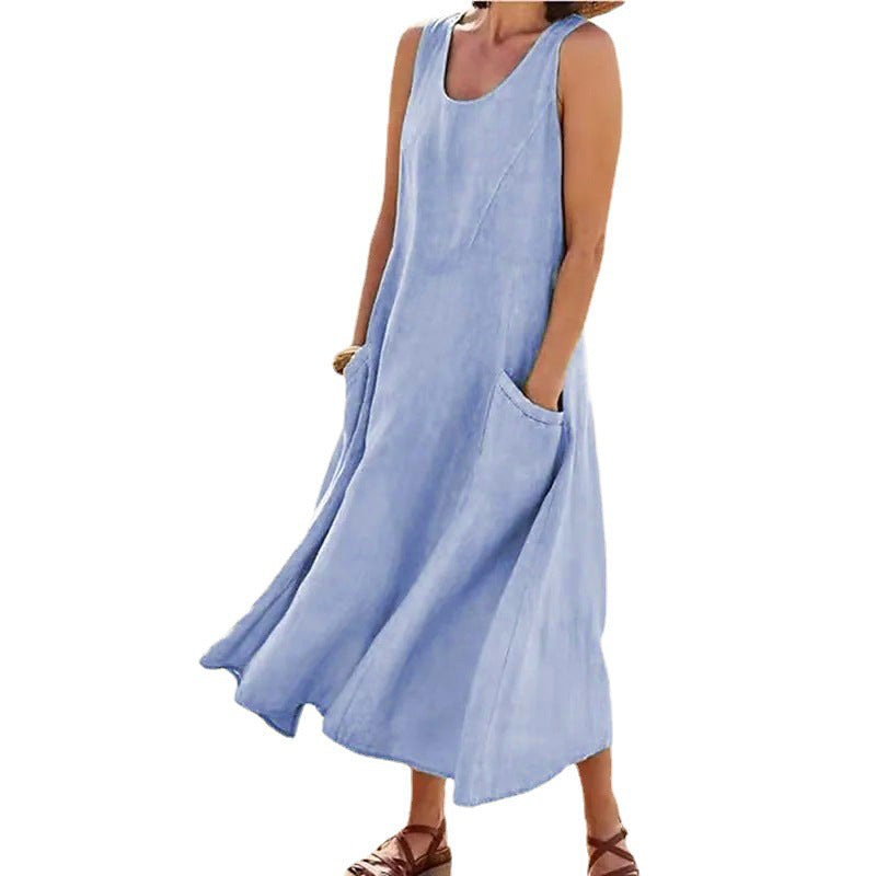Kvinnors maxiklänning med praktiska fickor och lös silhuett Mirla-Eva Jonsson