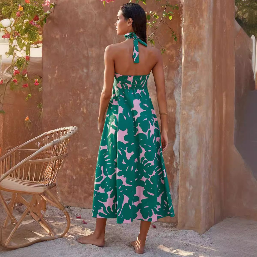 Kvinnors maxiklänning med strapless helrörlig midja och blommönster Mirla-Eva Jonsson