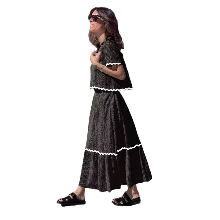 Kvinnors maxiklänning med voluminös kjol och elegant volang Mirla-Eva Jonsson