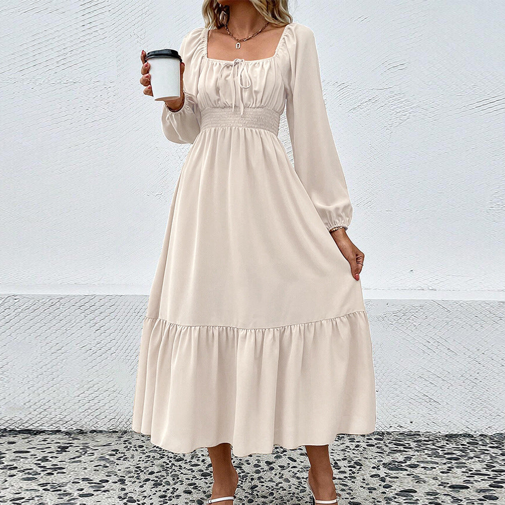 Kvinnors midiklänning med smickrande midja och eleganta volanger Mirla-Eva Jonsson