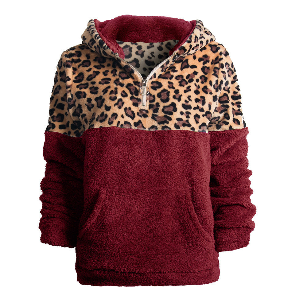 Kvinnors mjuk hoodietröja med spännande leopardmönster och känguruficka Eva Jonsson-Eva Jonsson