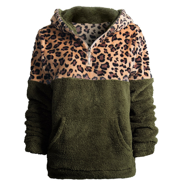 Kvinnors mjuk hoodietröja med spännande leopardmönster och känguruficka Eva Jonsson-Eva Jonsson