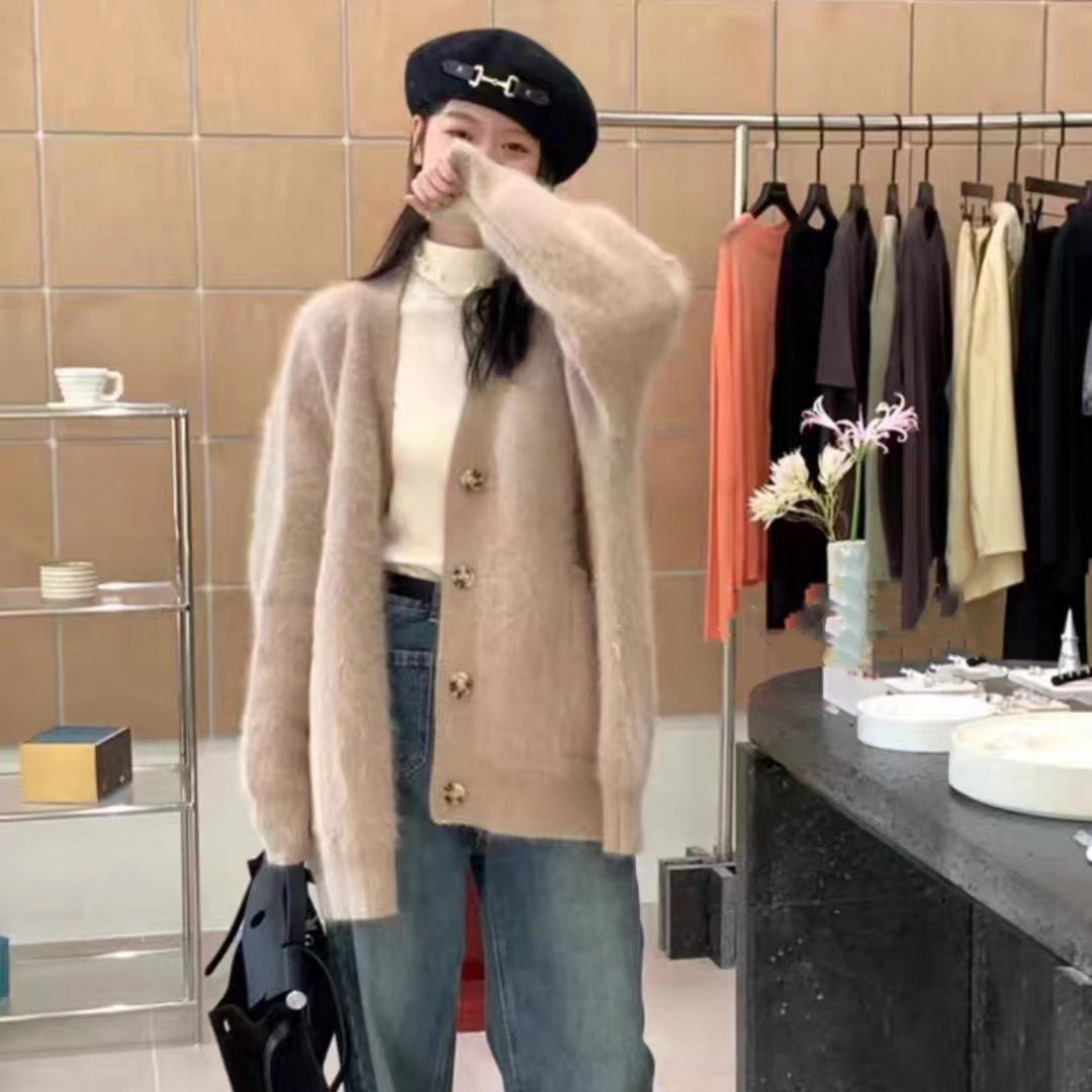 Kvinnors mjuka cardigan med knappar Mirla-Eva Jonsson