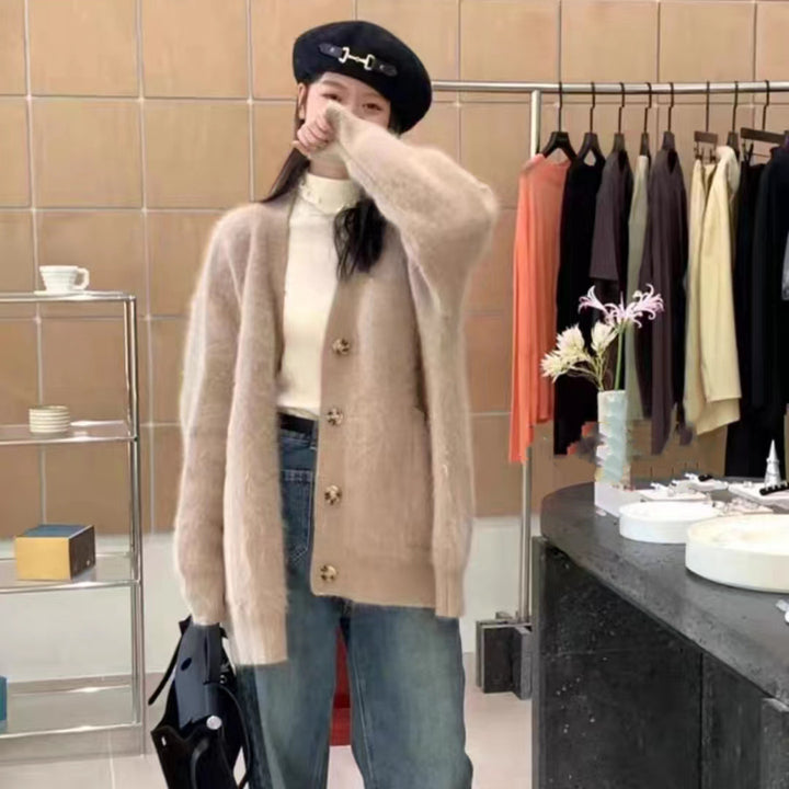 Kvinnors mjuka cardigan med knappar Mirla-Eva Jonsson