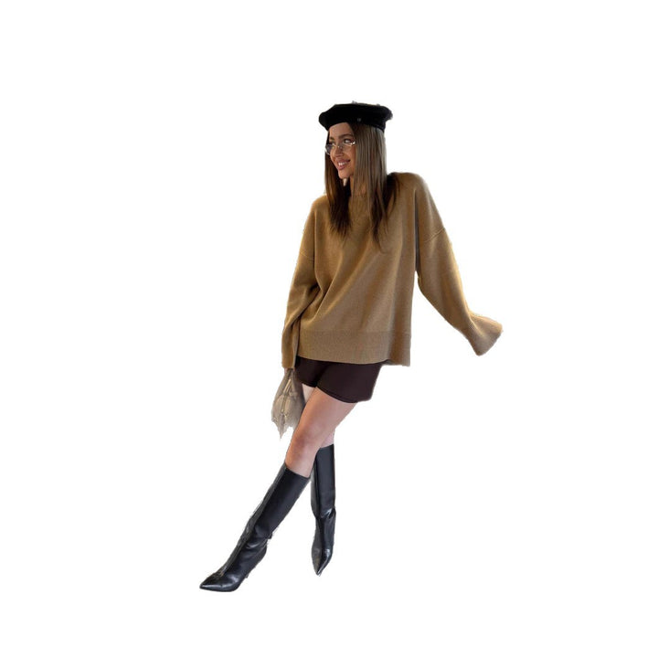 Kvinnors mjuka oversized tröja med klassiska sömmar och lös passform Mirla-Eva Jonsson