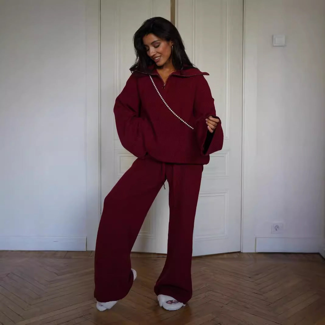 Kvinnors mjuka stickade kostym med trendig oversized passform Mirla-Eva Jonsson