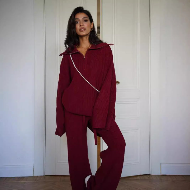 Kvinnors mjuka stickade kostym med trendig oversized passform Mirla-Eva Jonsson