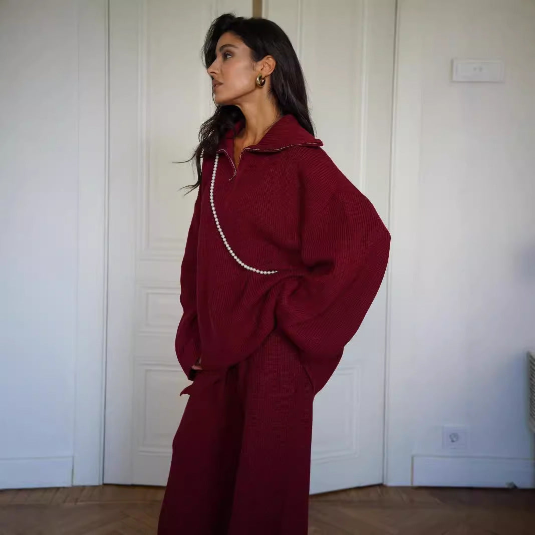Kvinnors mjuka stickade kostym med trendig oversized passform Mirla-Eva Jonsson